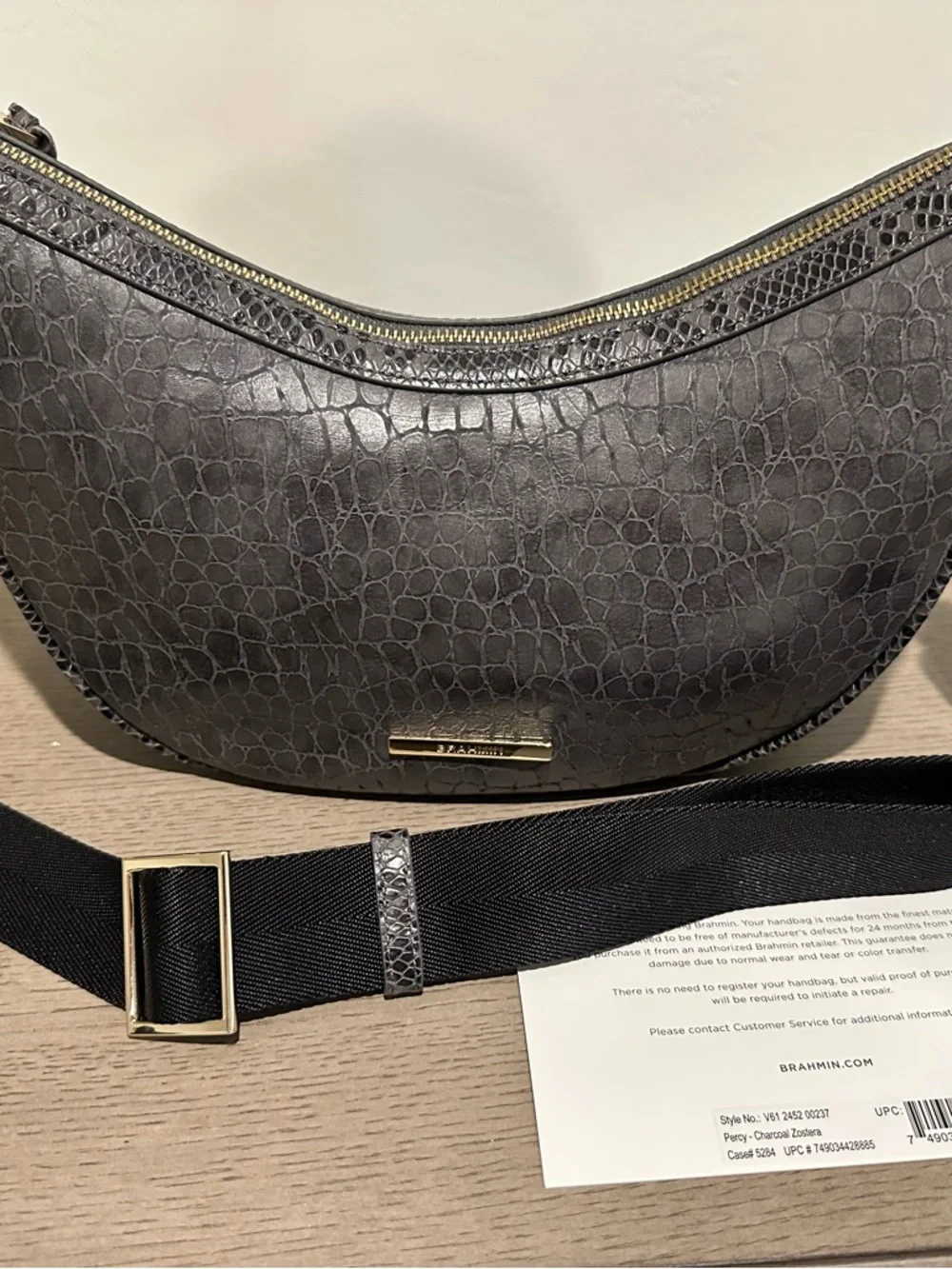 Brahmin Percy Charcoal Zostera EUC - Picture 5 of 6